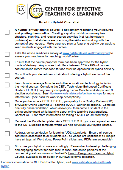 Road to Hybrid Checklist