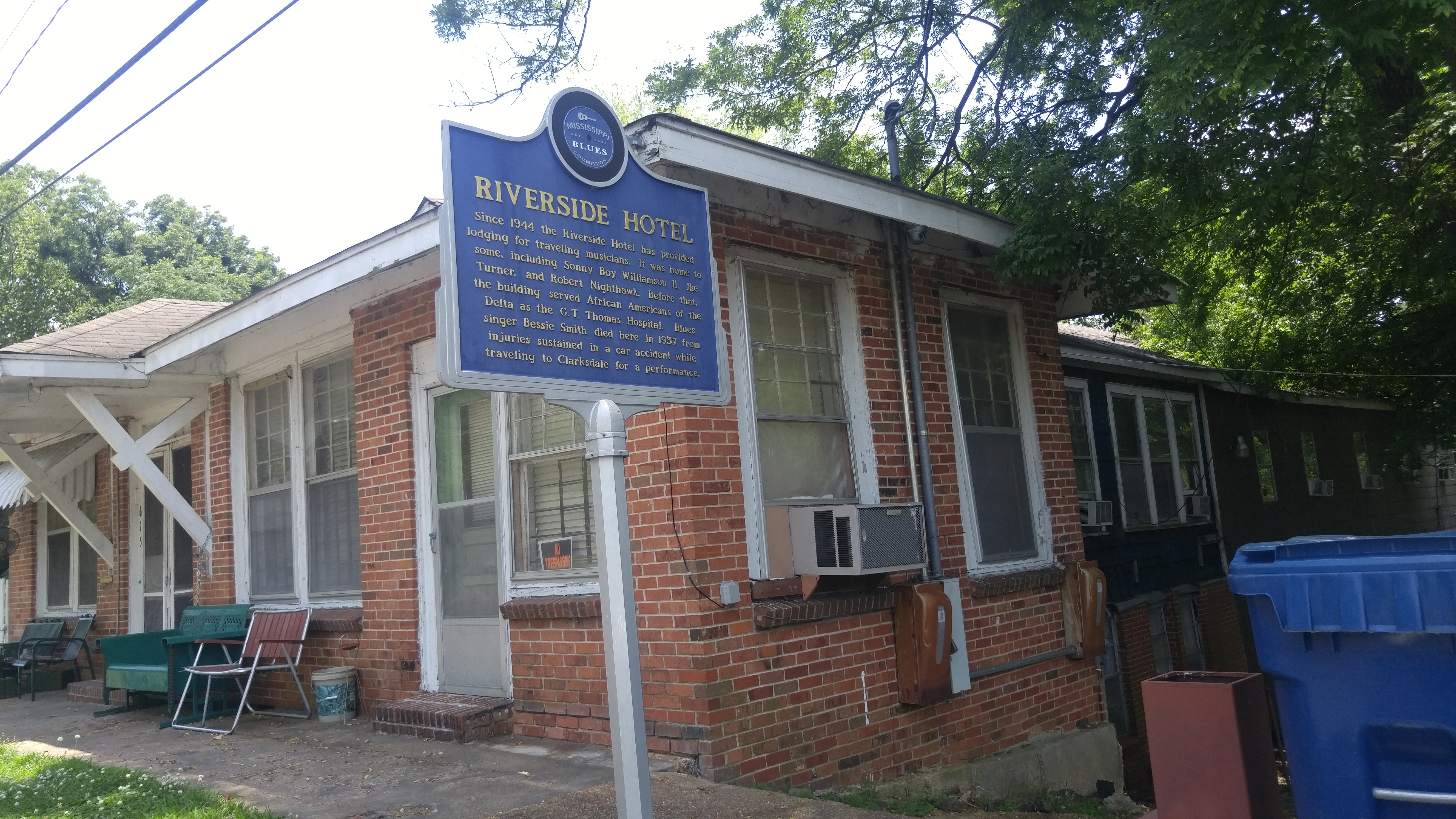 The Afro-American Hospital (now the Riverside Hotel) was the site of the dedication of the fourth historical marker that appears on the Mississippi Blues Trail.