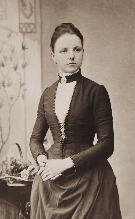 Classic Photo Of Woman In Elegant Black Dress
