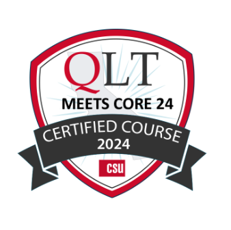 Badge for QLT Meets CORE 23 Certified Course 2024 from the CSU