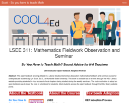 Scott - So you have to teach Math