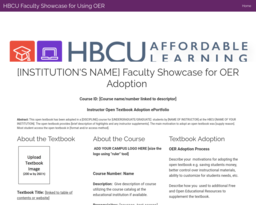 HBCU Faculty Showcase for Using OER