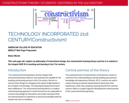 CONSTRUCTIVISM THEORY ( STUDENTS' CENTERED) IN THE 21st CENTURY.