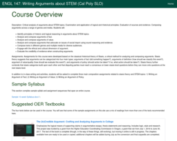 ENGL 147: Writing Arguments about STEM (Cal Poly SLO)