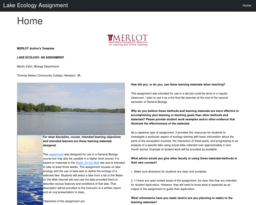 Lake Ecology Assignment