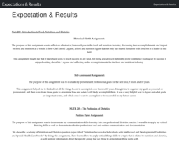 Expectations & Results