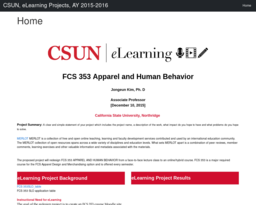 CSUN, eLearning Projects, AY 2015-2016