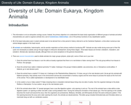 Diversity of Life: Domain Eukarya, Kingdom Animalia