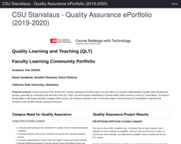 CSU Stanislaus - Quality Assurance ePortfolio (2019-2020)