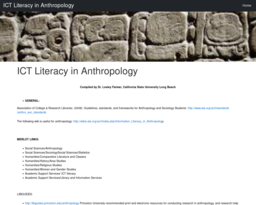 ICT Literacy in Anthropology