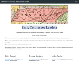 Tennessee History discussion guide