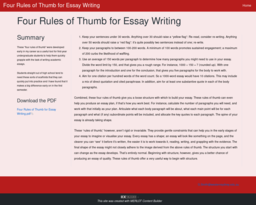 Four Rules of Thumb for Essay Writing