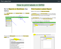 Print Labels Sirsi