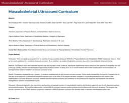 Musculoskeletal Ultrasound Curriculum