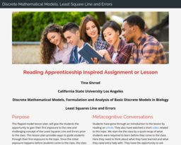 Discrete Mathematical Models, Least Square Line and Errors