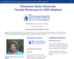 Tennessee State University Faculty Showcase for OER Adoption