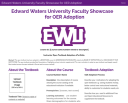 Edward Waters University Faculty Showcase for OER Adoption