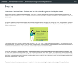 Greatest Online Data Science Certification Programs In Hyderabad