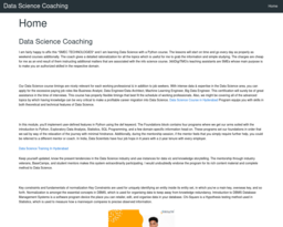 Data Science Coaching