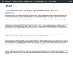 Data Science Course Coaching In Hyderabad Partnered With Ibm Certification