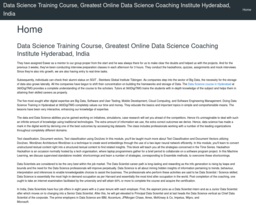 Data Science Training Course, Greatest Online Data Science Coaching Institute Hyderabad, India