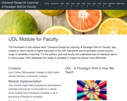 Universal Design for Learning: A Paradigm Shift for Faculty