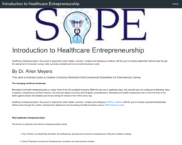 Introduction to Healthcare Entrepreneurship