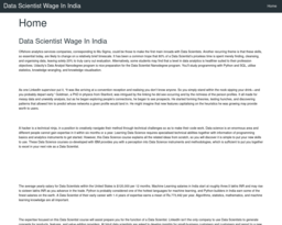 Data Scientist Wage In India