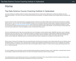 Top Data Science Course Coaching Institute In Hyderabad