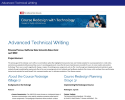 Advanced Technical Writing