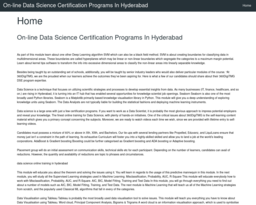 On-line Data Science Certification Programs In Hyderabad