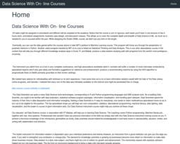 Data Science With On- line Courses