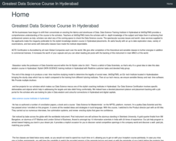 Greatest Data Science Course In Hyderabad