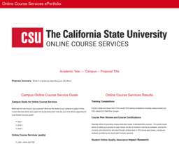 Online Course Services ePortfolio