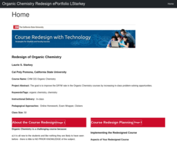 Organic Chemistry Redesign ePortfolio LStarkey