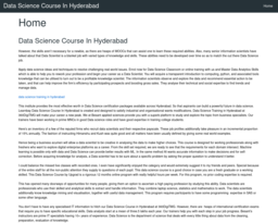 Data Science Course In Hyderabad