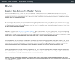 Greatest Data Science Certification Training