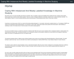 Coping With Imbalanced And Weakly Labelled Knowledge In Machine Studying
