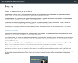 Data scientists in the workforce