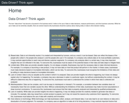 Data-Driven? Think again