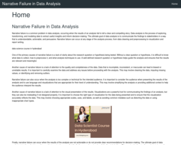 Narrative Failure in Data Analysis