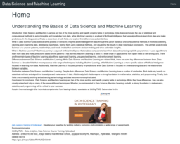 Data Science and Machine Learning