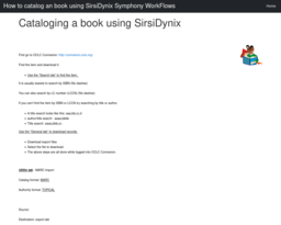 How to catalog an book using SirsiDynix Symphony WorkFlows