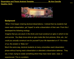 Dissertation and Thesis Analysis Template ______ By Ann Cancilla Gaudino, Ed.D.
