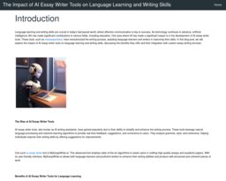 The Impact of AI Essay Writer Tools on Language Learning and Writing Skills