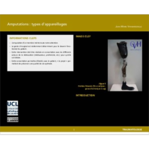 Amputations : types d'appareillages