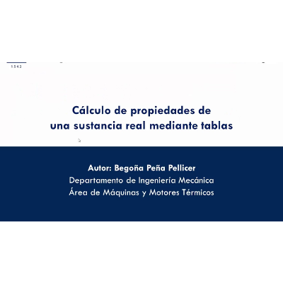 Cálculo de propiedades de una sustancia real mediante tablas icon