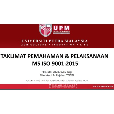 TAKLIMAT PEMAHAMAN & PELAKSANAAN MS ISO 9001:2015 icon