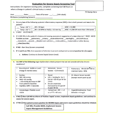 A Nurse-Driven Screening Tool for the Early Identification of Sepsis in an Intermediate Care Unit Setting icon