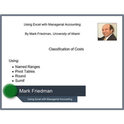 Learning Excel in Managerial Accounting – Mark Friedman Accounting icon
